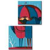 Painting by Numbers Women Under Umbrella 2-Panel